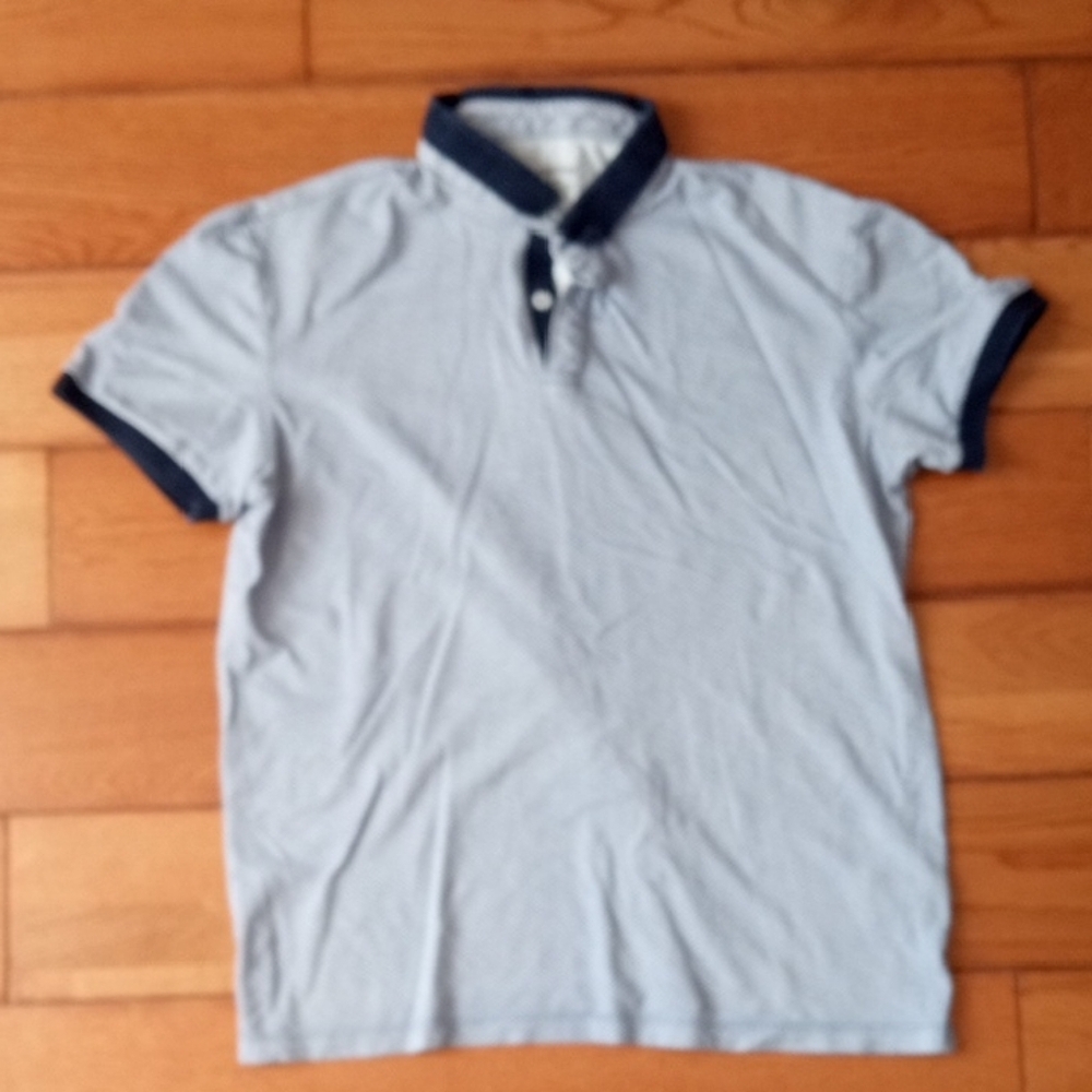 Le Chateau Light Gray Polo with Navy Accents